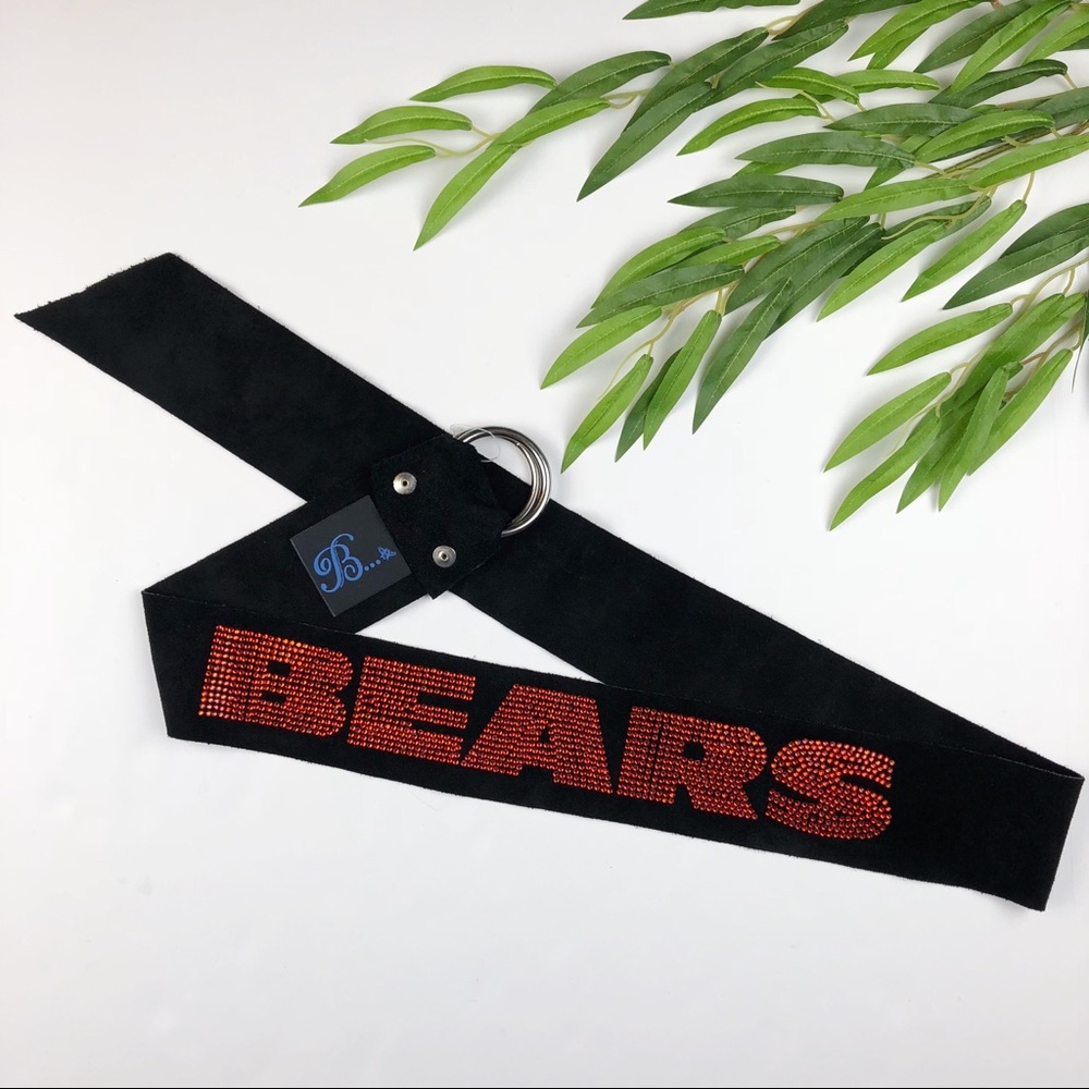 Embellished Bears Double Ring Suede Leather Belt
